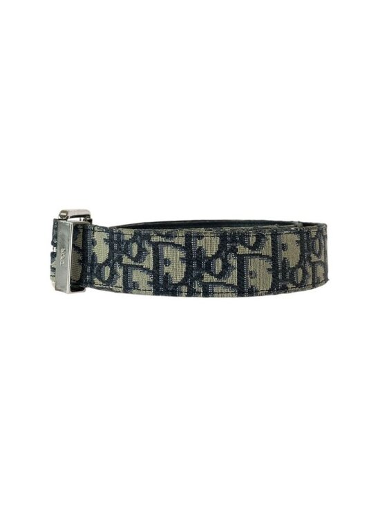 Dior Blue Jacquard Navy Silver Canvas Leather Belt main image 6